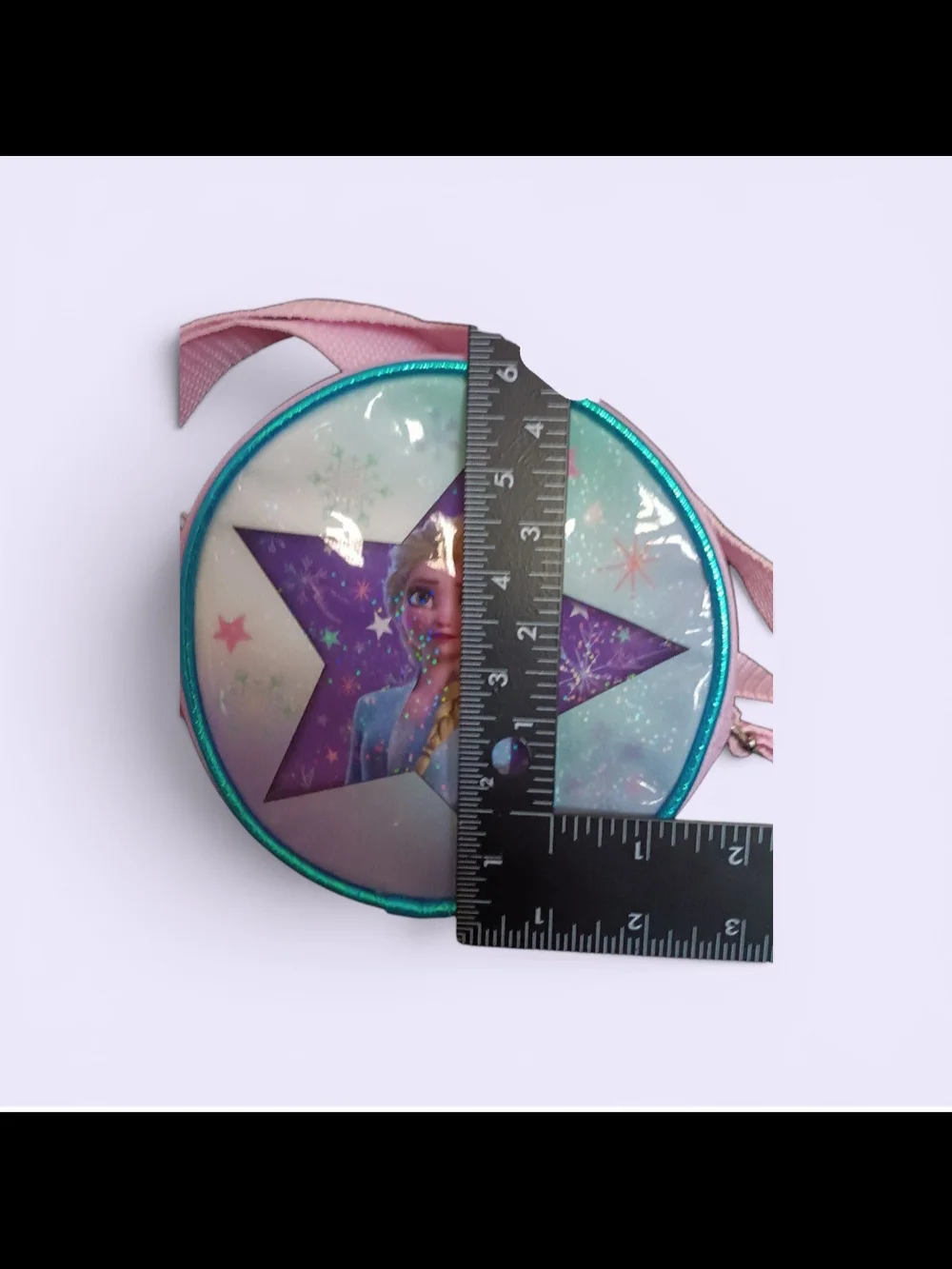 Frozen Elsa Blue And Pink Round Crossbody Bag